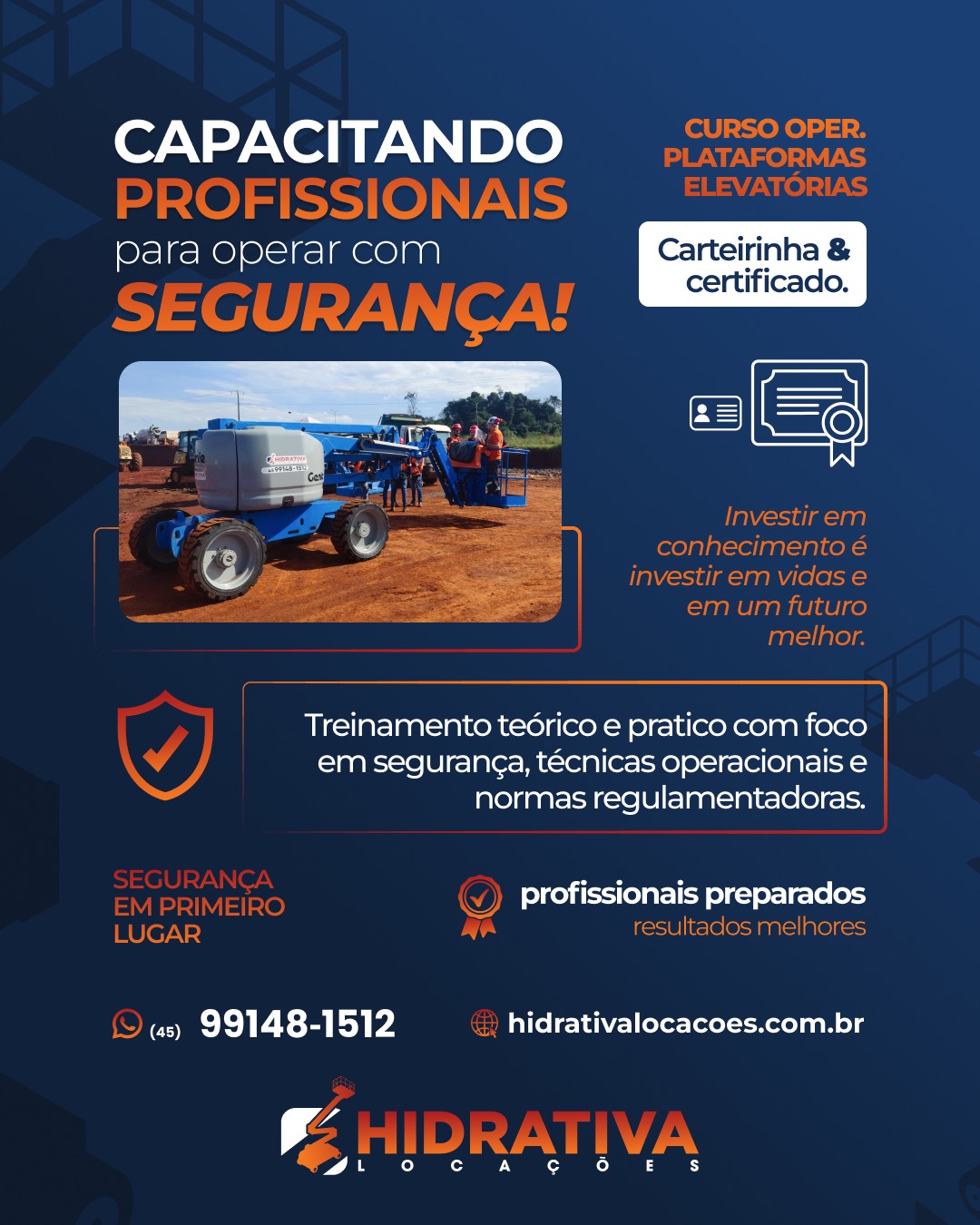 Hidrativa Locações capacita operadores de plataformas