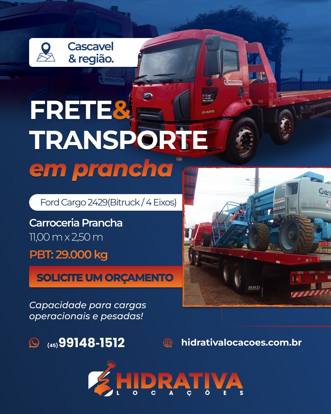 Precisou transportar máquinas e equipamentos pesados?
